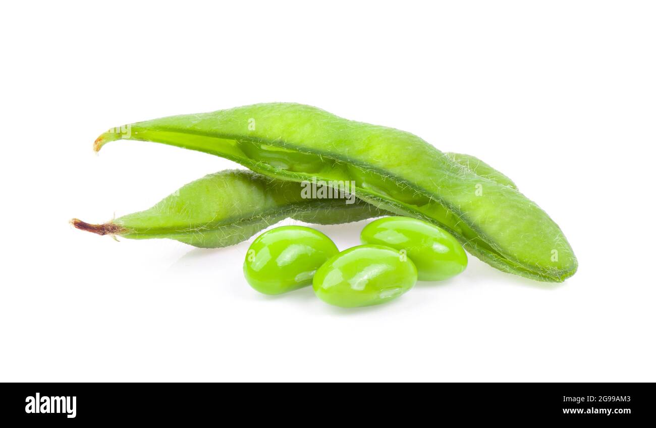 edamame green beans isolated on white background Stock Photo Alamy