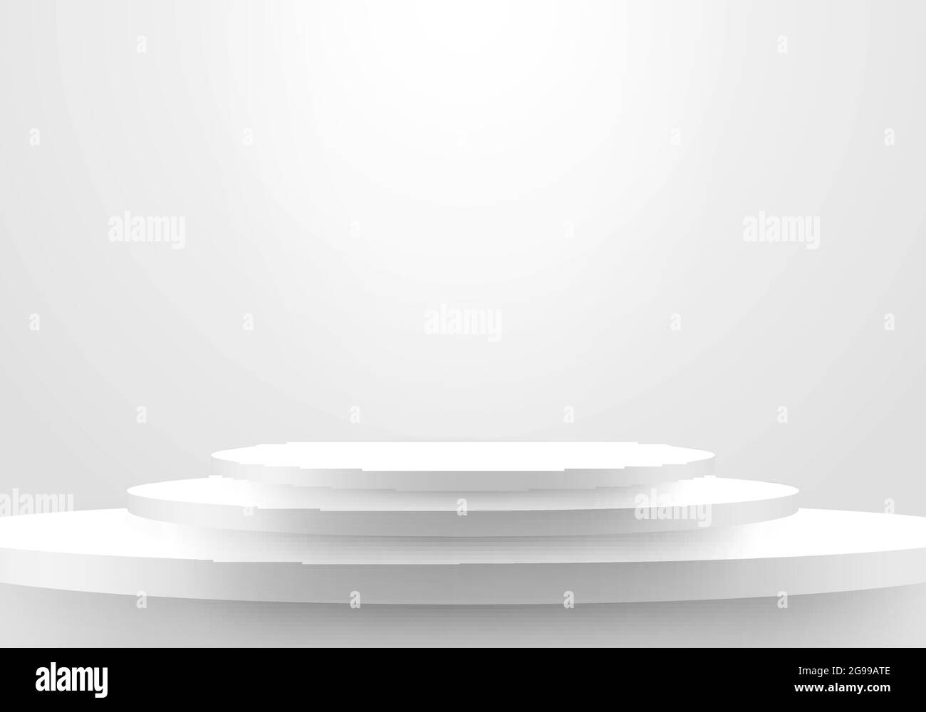 3D realistic minimal scene empty white steps stair winner space on clean background. Vector illustration Stock Vector