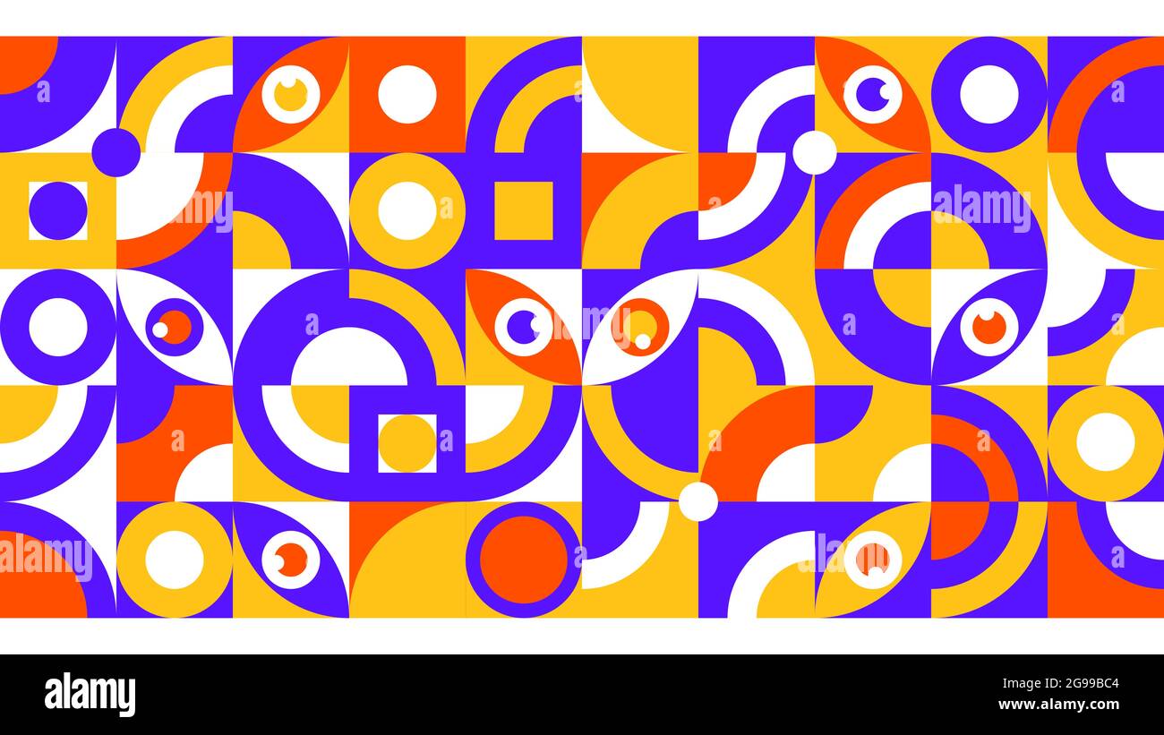 Abstract Geometric Background. Bright Violet, Red and Yellow Colors ...