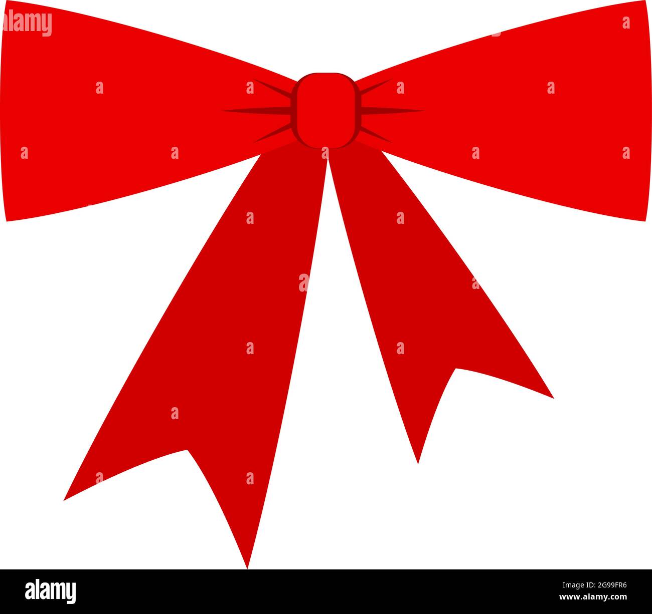 Decorative festive red bow. Icon for greeting cards. Stock Vector