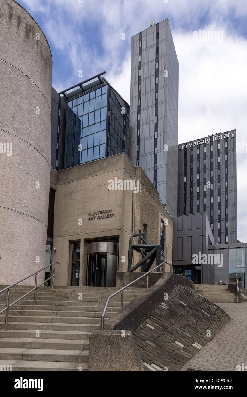 The University Library and the Hunterian Art Gallery at Glasgow University, Scotland. Stock Photo