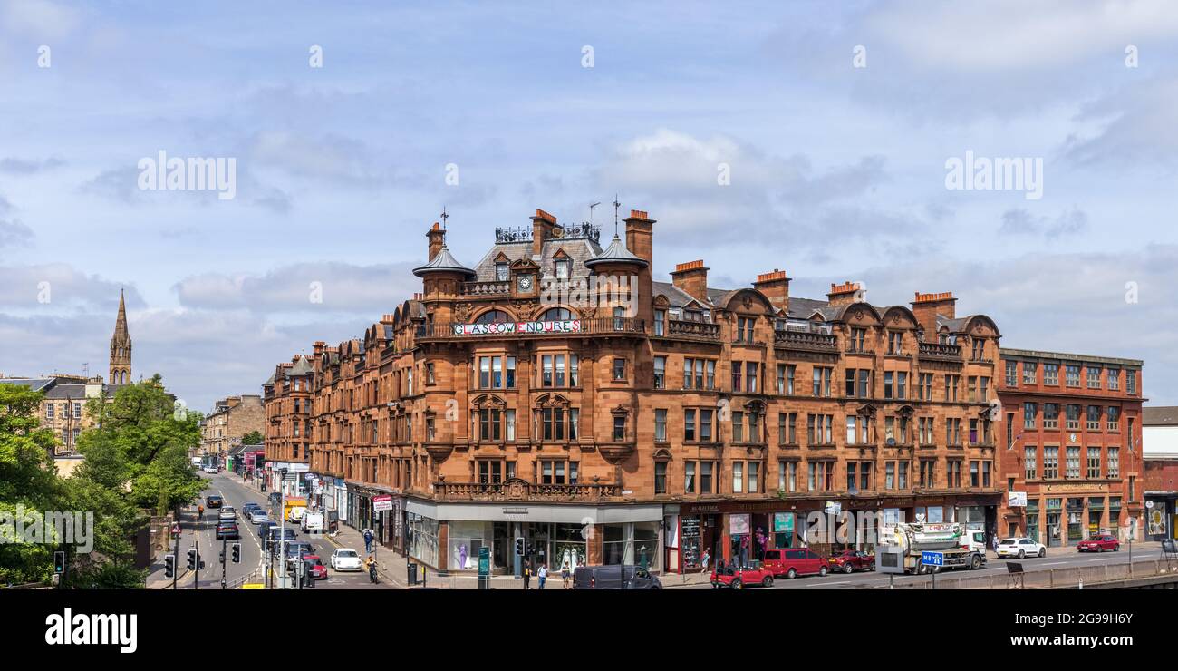 St George's Mansions at Charing Cross, Glasgow, built at the end of the Victorian Era in 1901. Stock Photo