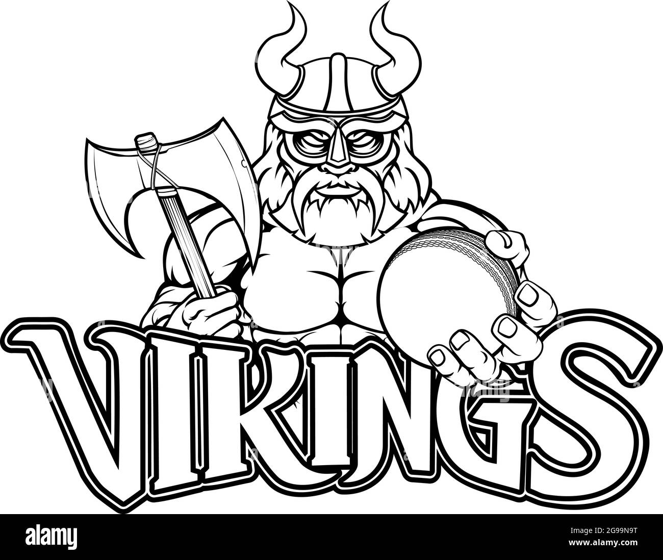 Viking Cricket Sports Mascot Stock Vector