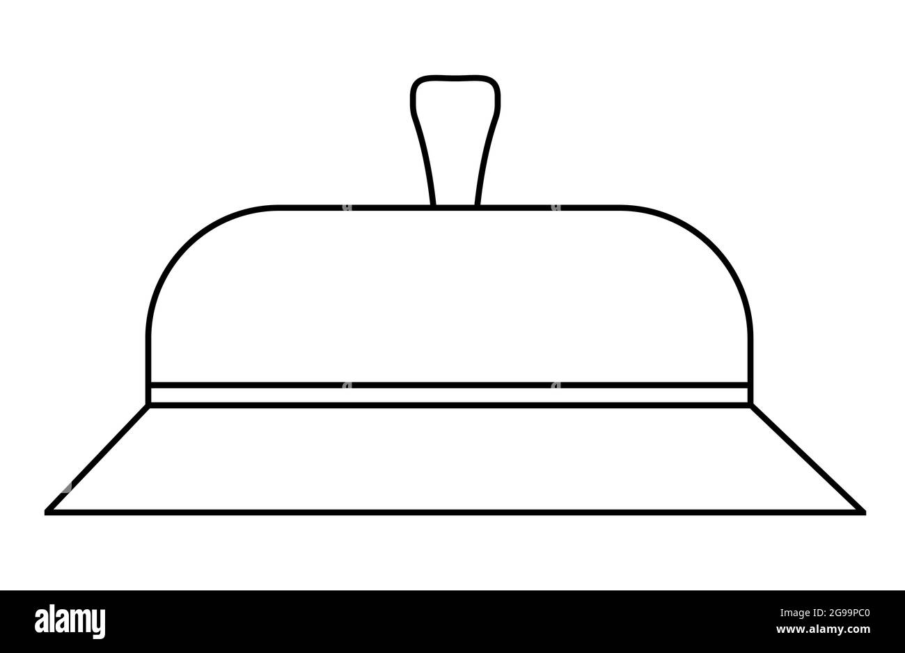 A graphic illustration of A White hotel reception bell for use as an ...