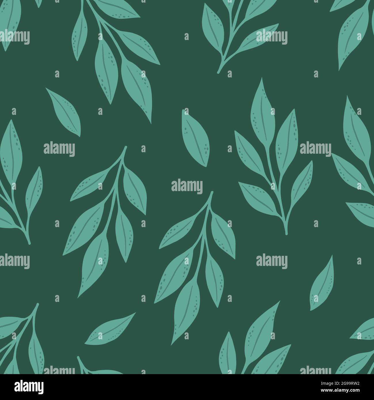 Seamless floral pattern with green leaves. Perfect for textile ...