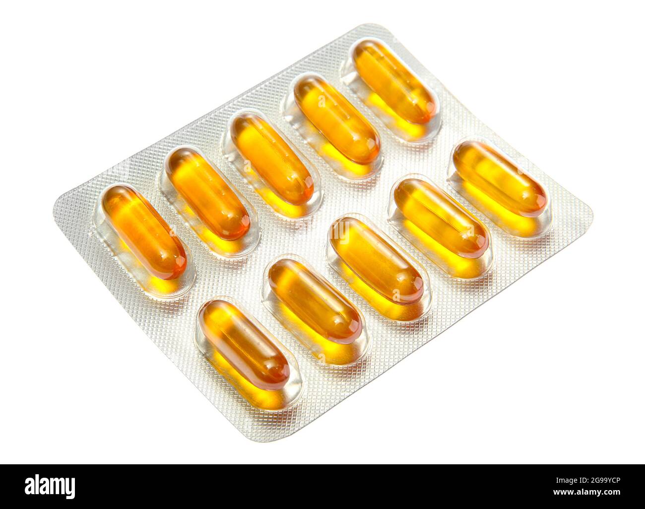 Capsules packed in blisters, isolated on white Stock Photo - Alamy