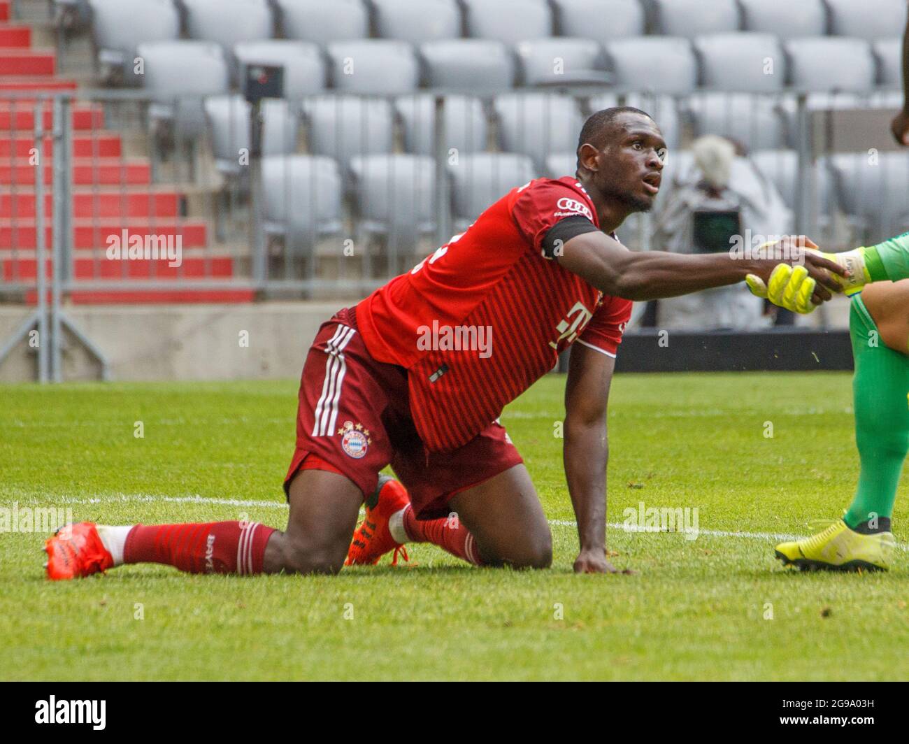 Tanguy NIANZOU (# 23, M). Soccer, FC Bayern Munich (M) - Ajax Amsterdam (AMS) 2: 2, preparatory game for the 2021-2022 season, on July 24th, 2021 in Muenchen, ALLIANZARENA, Germany. ¬ Stock Photo