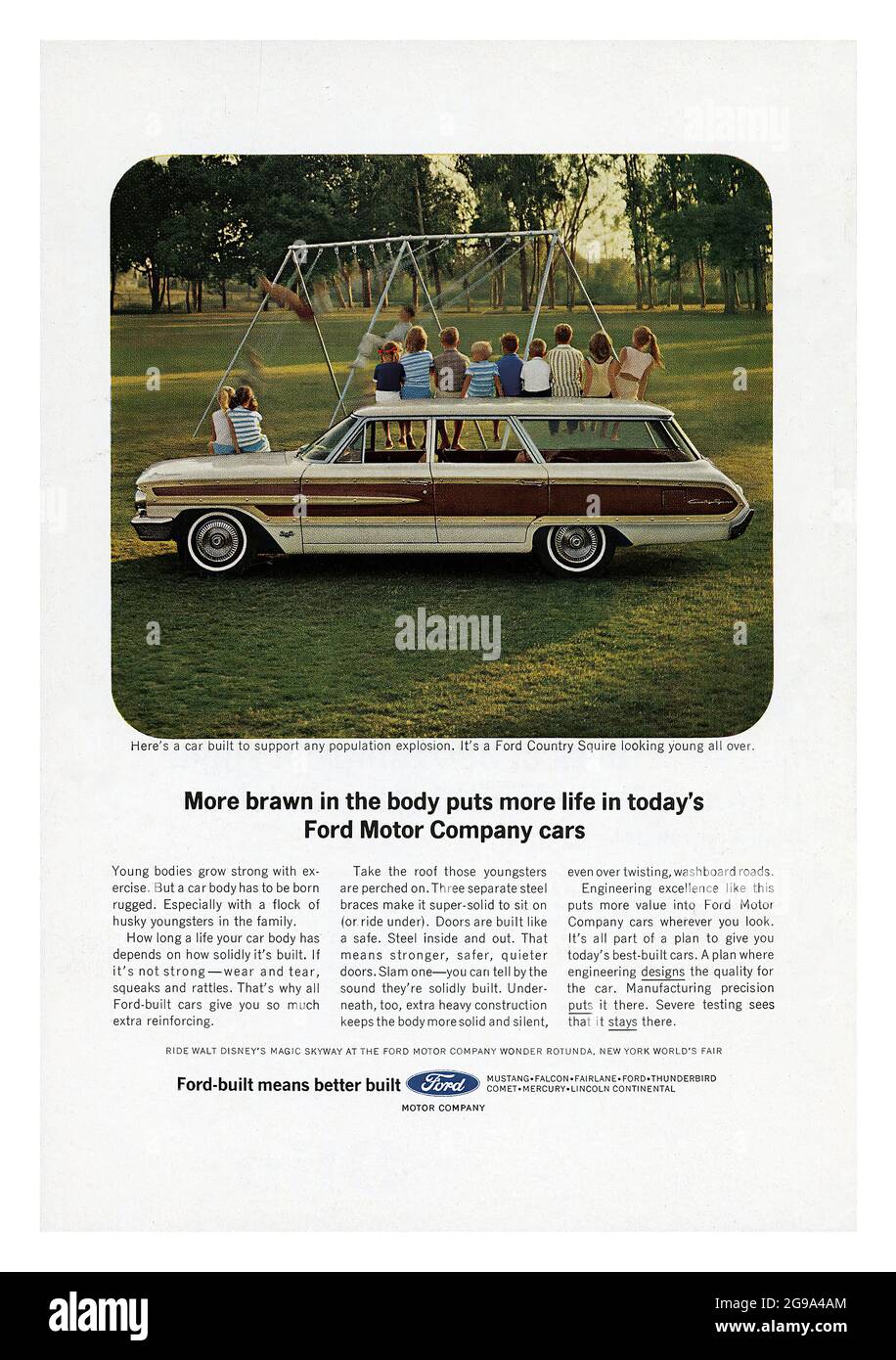 Ford Country Squire - Vintage advertising of classic American car Stock Photo