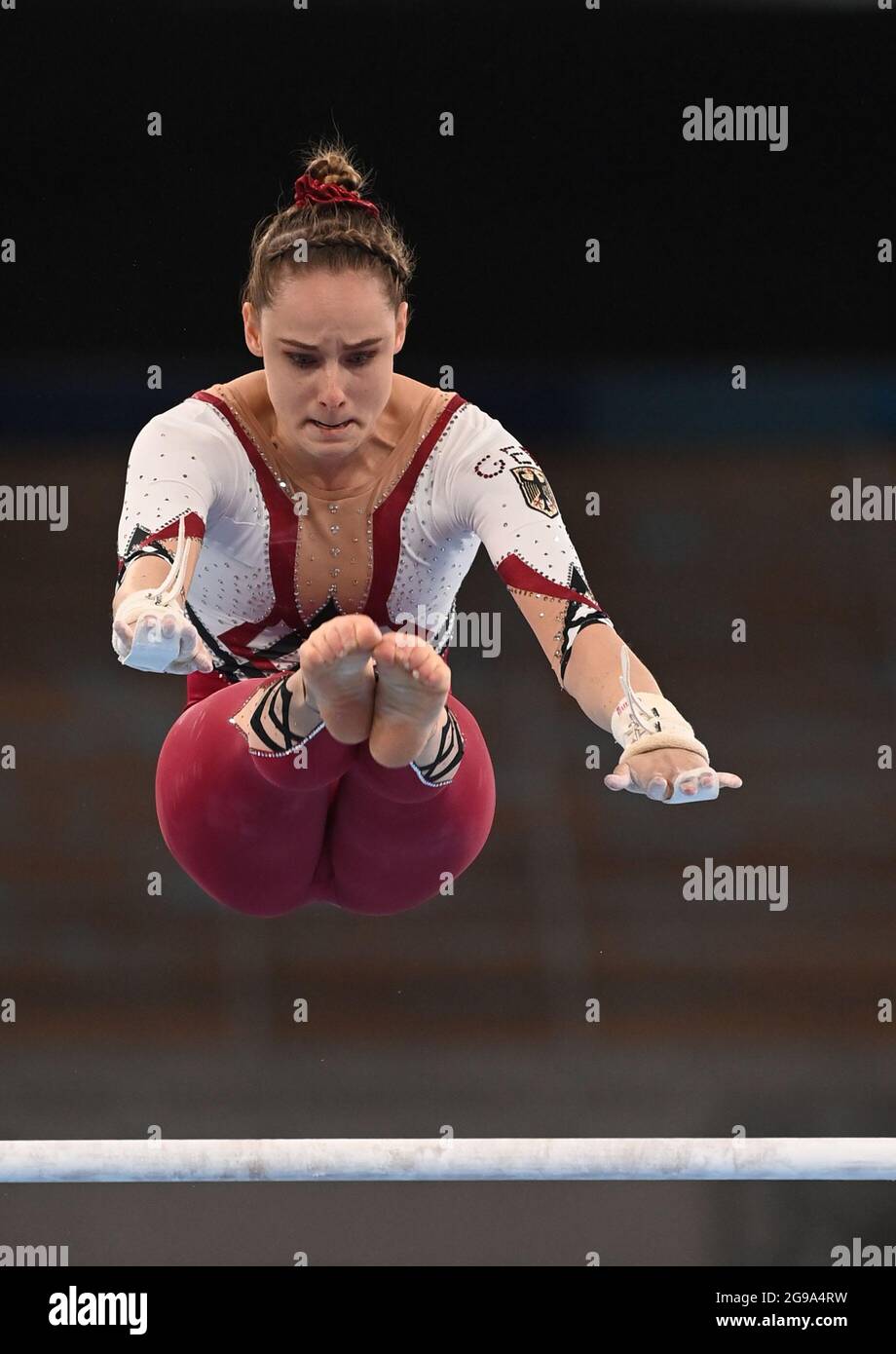 Tokio, Japan. 25th July, 2021. Gymnastics Olympics, preliminary competition, uneven bars, women