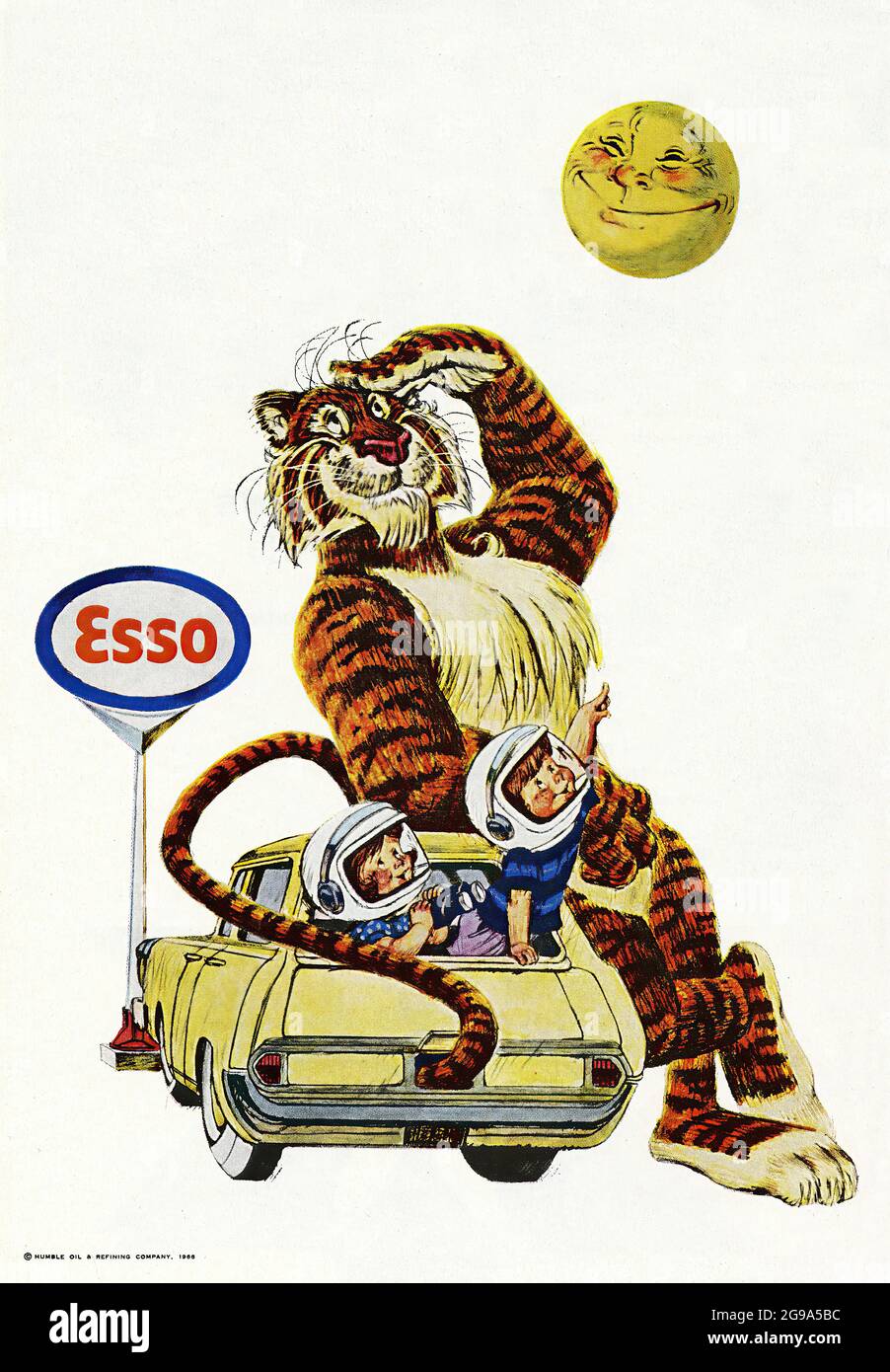 Put a tiger in your tank. (1966) - Vintage advertising of classic American car Stock Photo