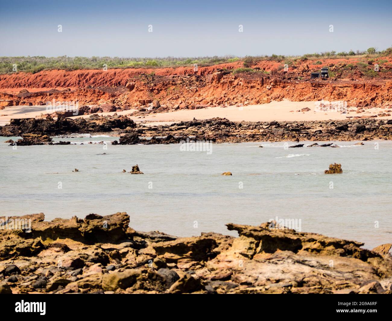 Red Pindan Cliffs And Low Tide At Walmadan James Price Point Dampier 