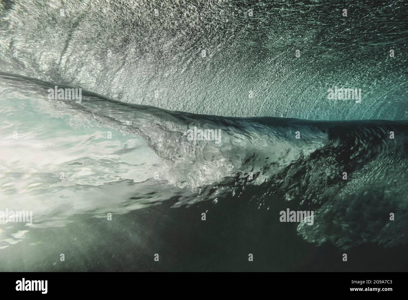 Underwater view of ocean wave Stock Photo
