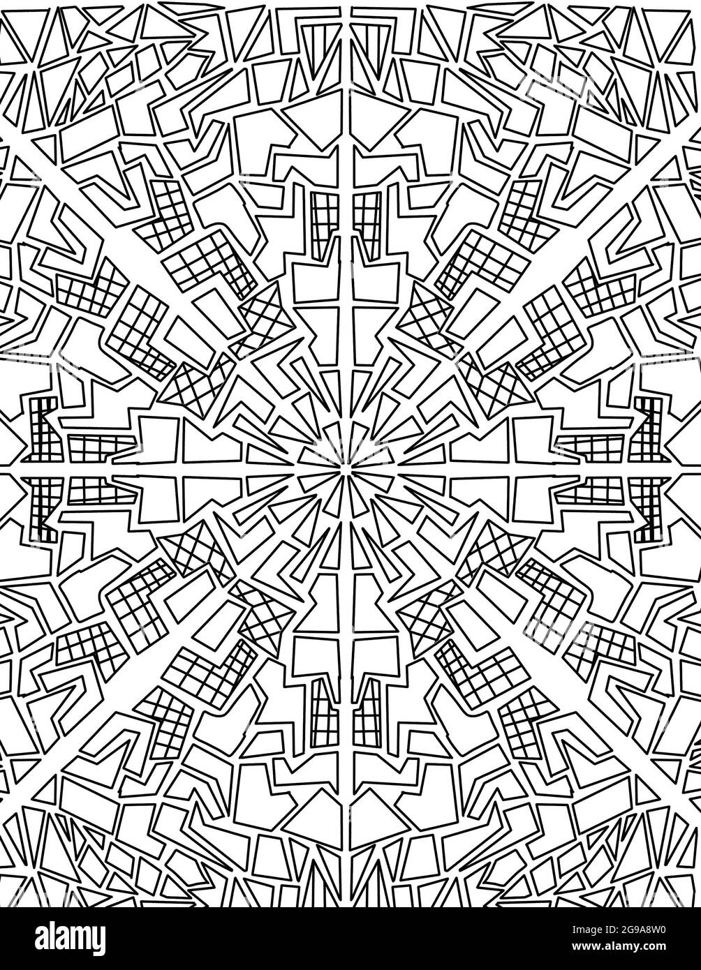 Abstract adult coloring page Stock Photo - Alamy