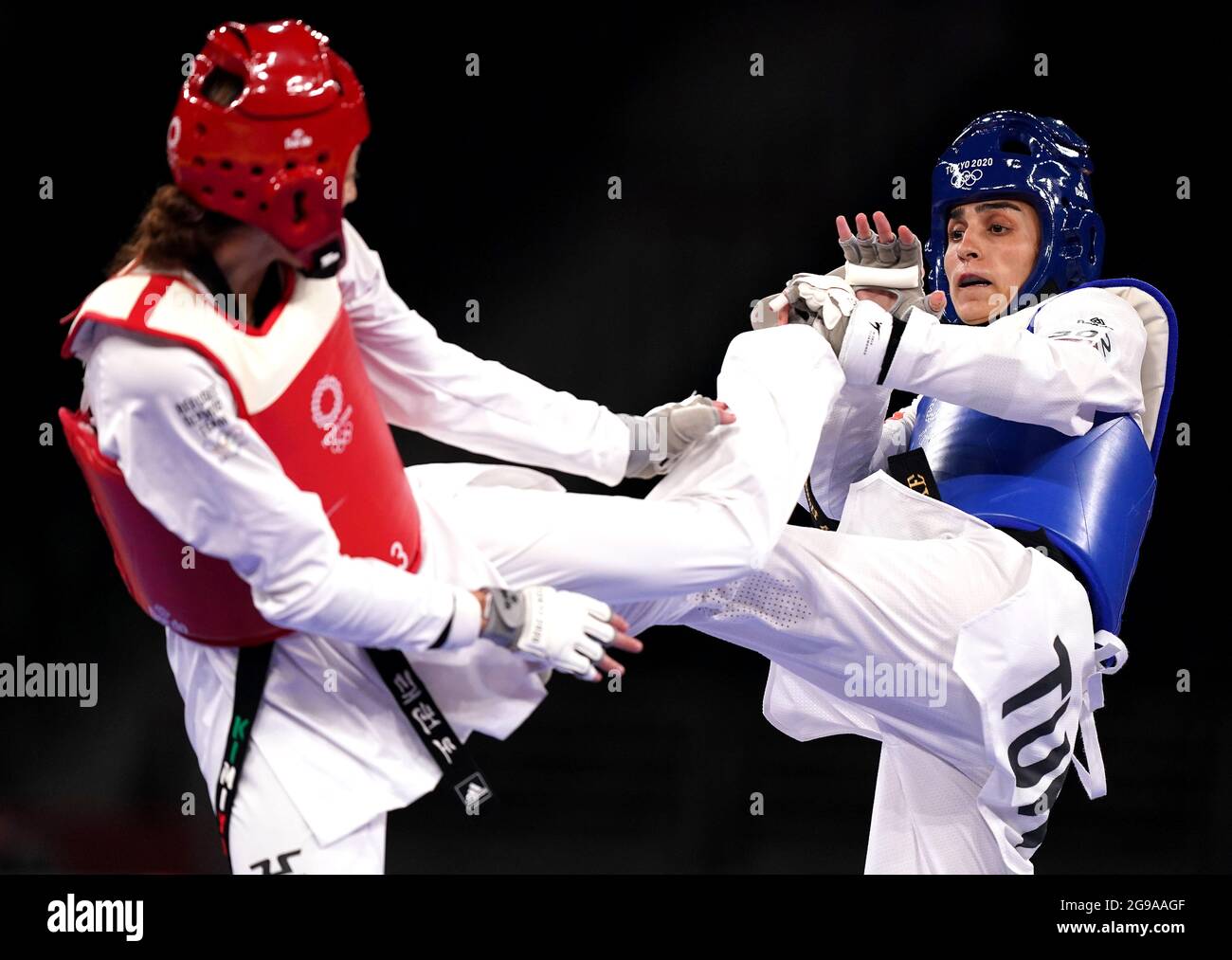 Turkey's Hatice Kubra Ilgun (left) in action during the Women's 57kg ...