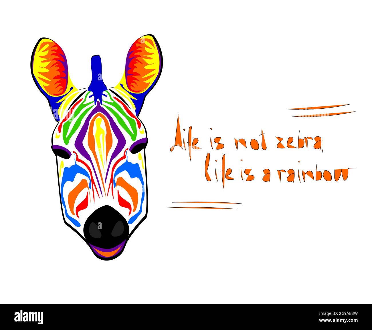 Zebra rainbow head vector in beautiful style Stock Vector