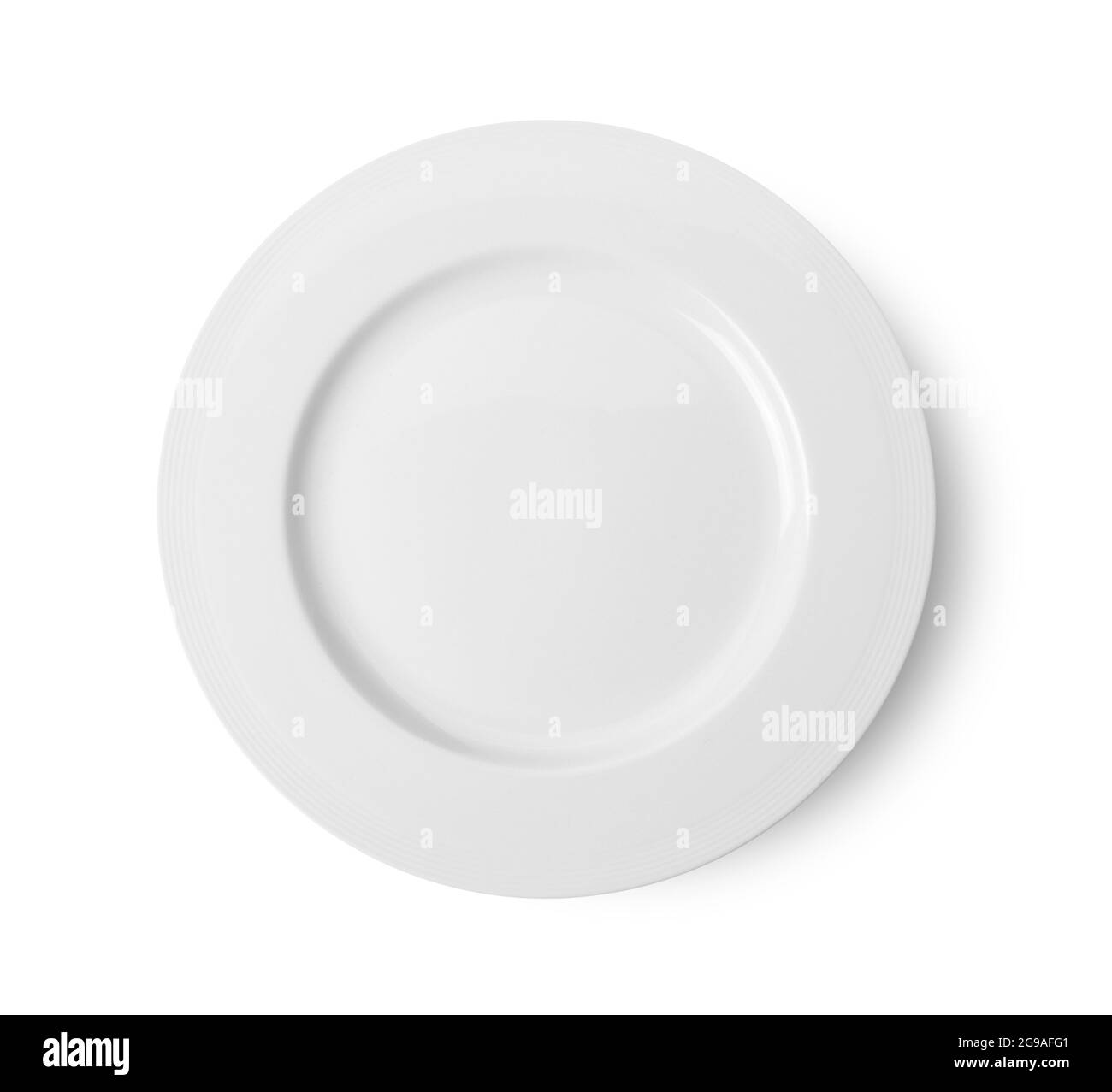 Empty ceramic round plate isolated on white backgroud Stock Photo - Alamy