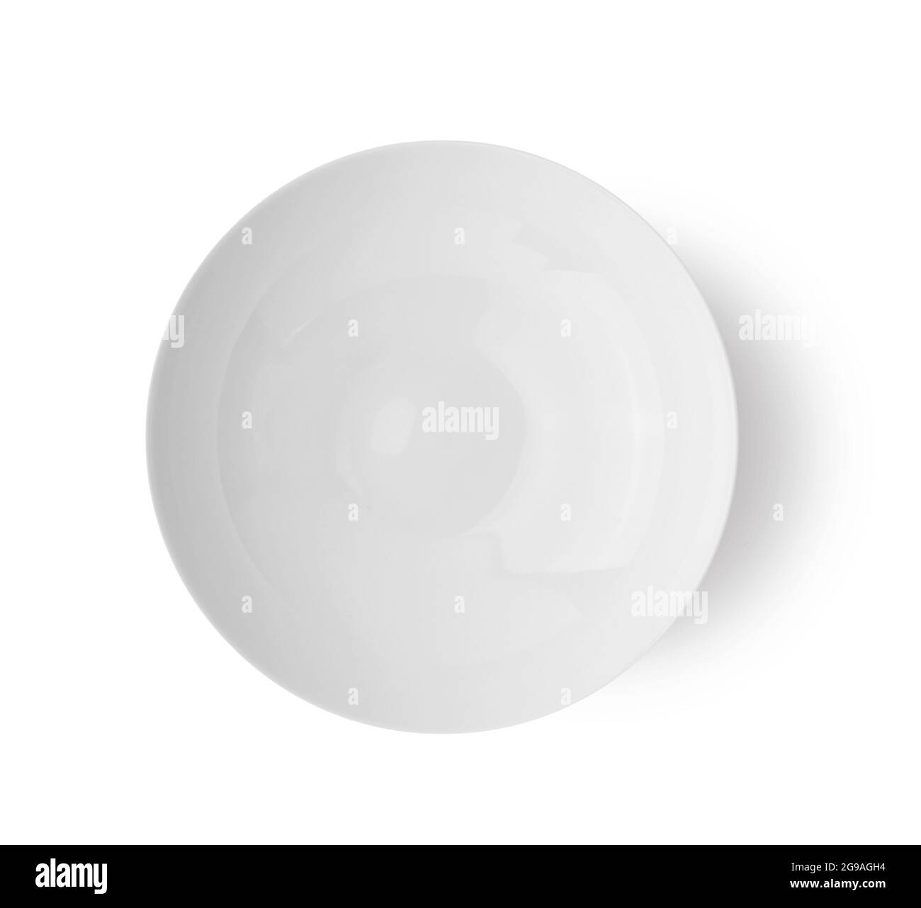 Empty ceramic round plate isolated on white backgroud. top view Stock ...