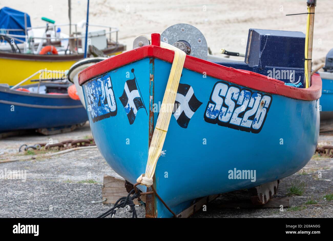 A small boat on the slipway in Sennen Cove, cornwall, uk Stock Photo ...