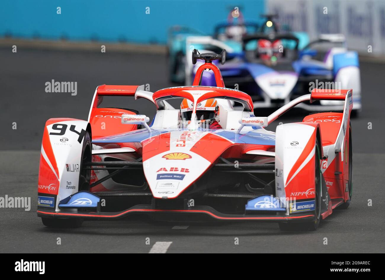 Mahindra Racing's Alex Lynn during the Heineken London E-Prix at ExCel ...