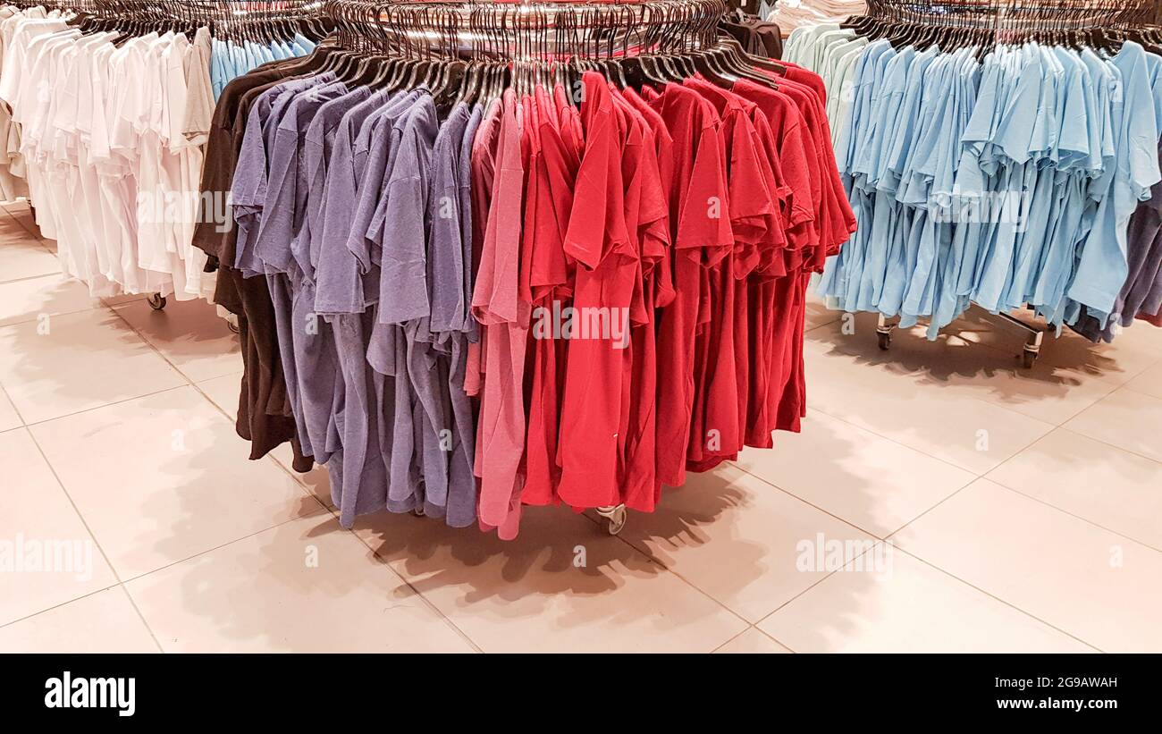 Ukraine, Kiev - September 04, 2019: A large clothing store, mannequins and  many rows with hangers, a variety of sizes and colors. Black Friday, a day  Stock Photo - Alamy