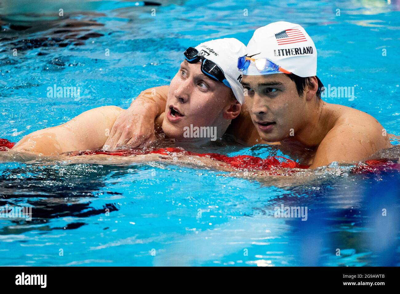 TOKYO, JAPAN JULY 25 Chase Kalisz and Jay Litherland of United