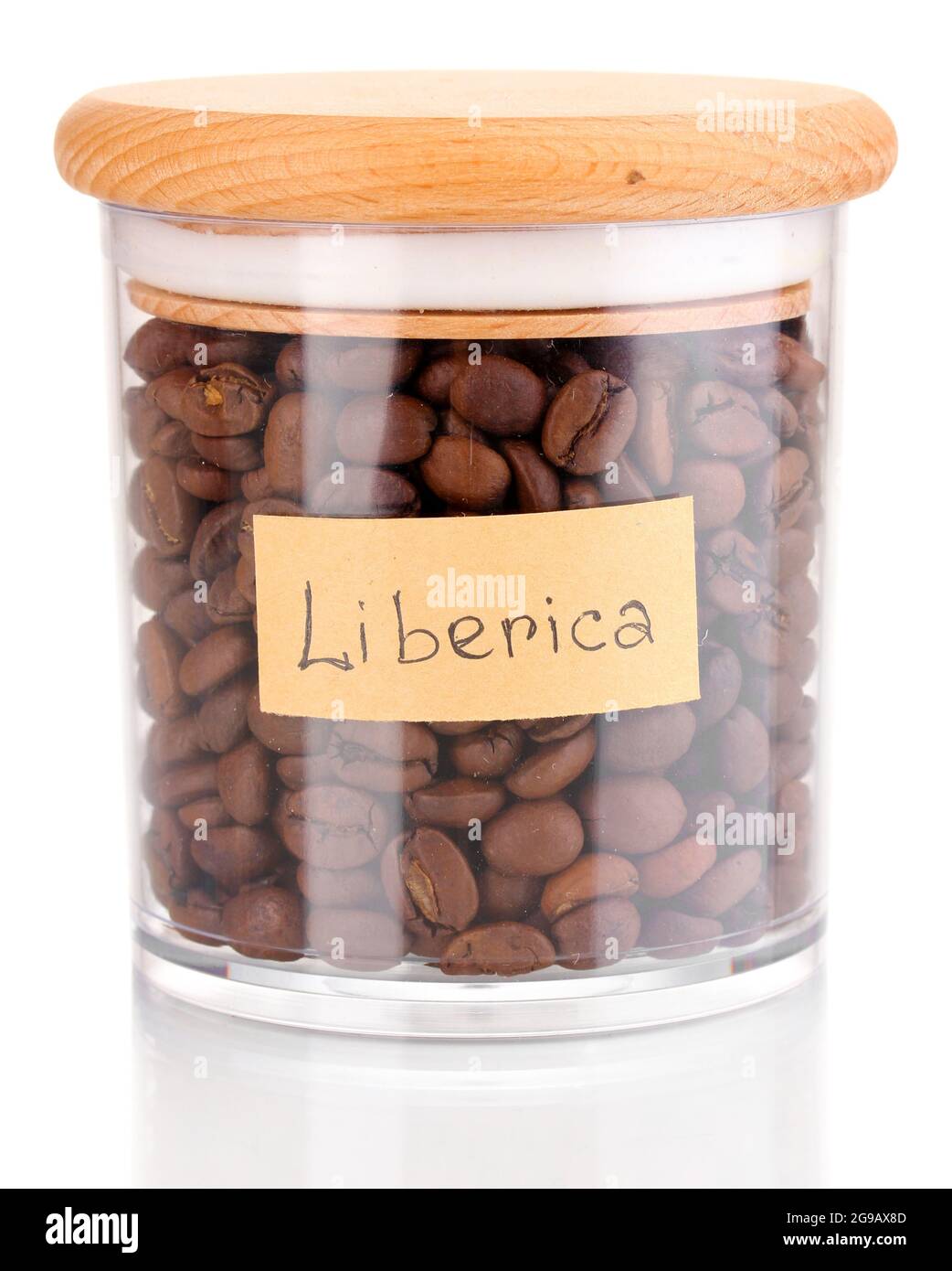 Coffee beans in jar isolated on white Stock Photo Alamy