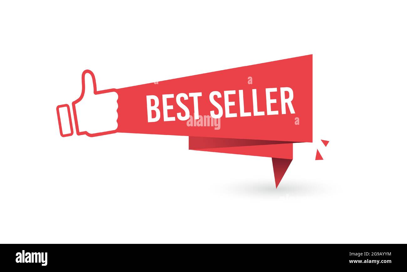 Thumb up emblem. Recommendation best seller sign. Bestseller sticker. Sale  banner badge. 4K Stock Vector Image & Art - Alamy
