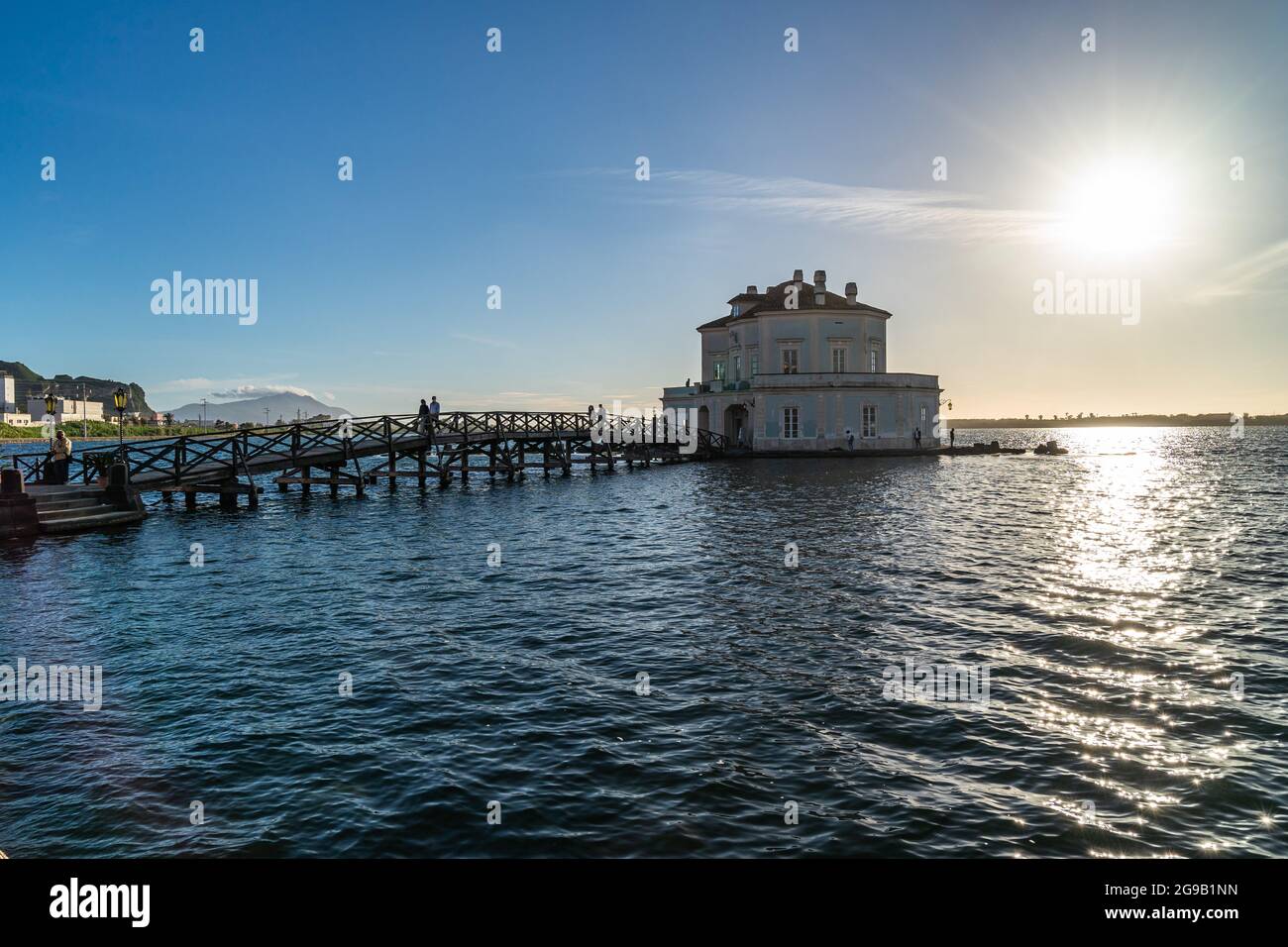 Casina Vanvitelliana is an elegant hunting lodge built under King Ferdinand IV of Bourbon in 18th century, Bacoli, Campania, Italy Stock Photo