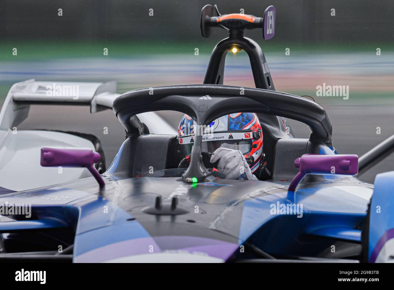 LONDON, United Kingdom. 25th July, 2021. Jake Dennis of BMW i Andertti Motorsport during the Qualifying 3 prior to the 2021 Heineken London E-Prix at The Excel Circuit on Sunday, July 25, 2021 in LONDON, ENGLAND. Credit: Taka G Wu/Alamy Live News Stock Photo