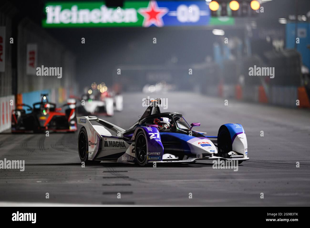 LONDON, United Kingdom. 24th July, 2021. Jake Dennis of BMW i Andertti Motorsport in action during the Round 12: 2021 Heineken London E-Prix at The Excel Circuit on Saturday, July 24, 2021 in LONDON, ENGLAND. Credit: Taka G Wu/Alamy Live News Stock Photo