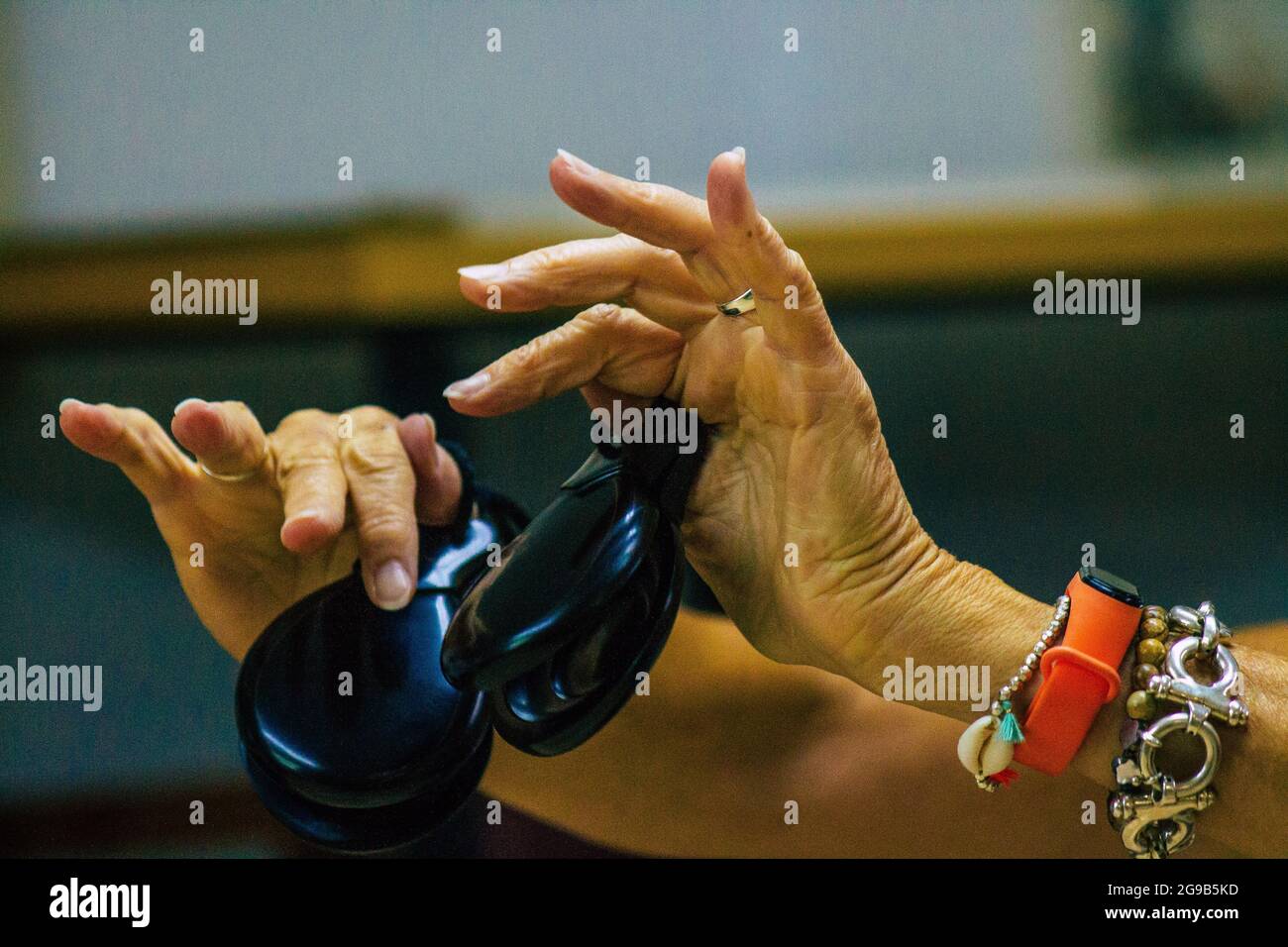 Seville Spain July 23, 2021 Closeup of the hands of players, favorite musical