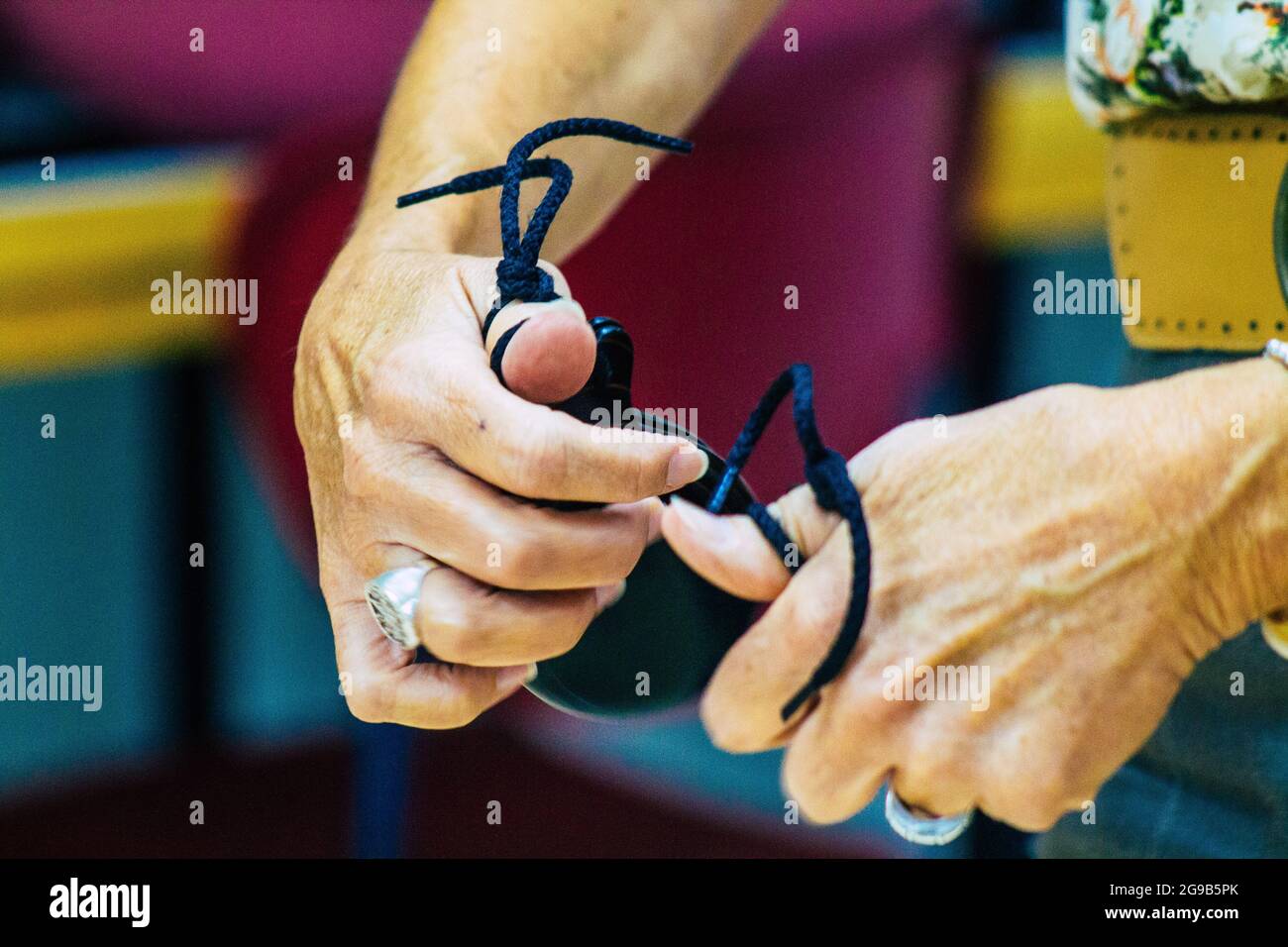 Seville Spain July 23, 2021 Closeup of the hands of players, favorite musical