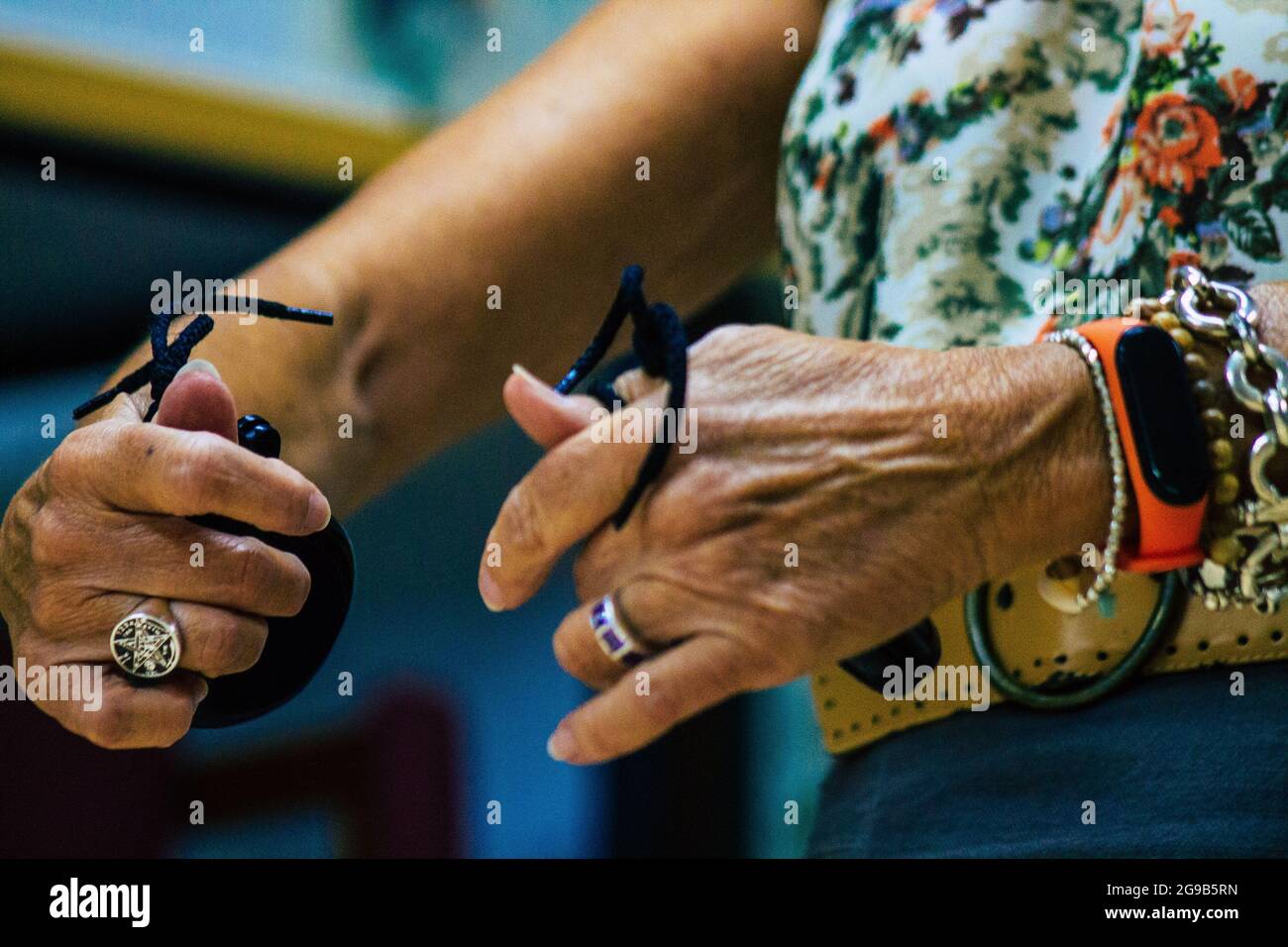 Seville Spain July 23, 2021 Closeup of the hands of players