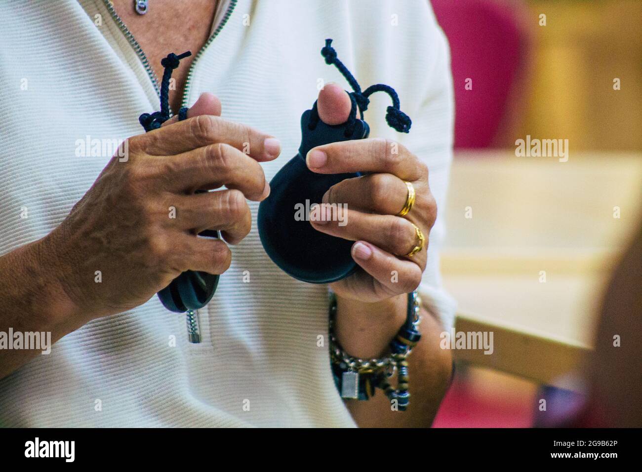 Seville Spain July 23, 2021 Closeup of the hands of players