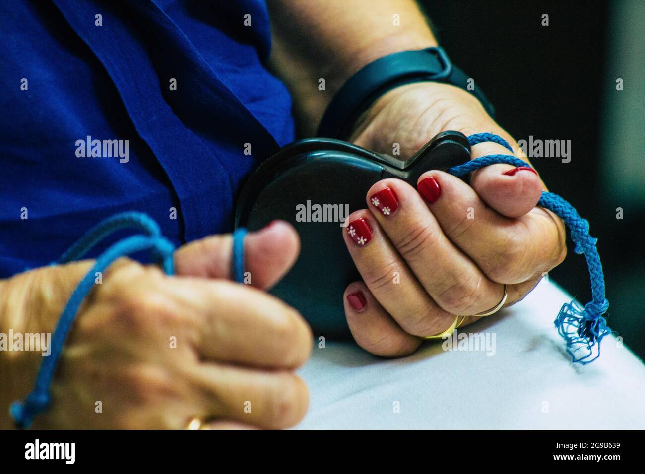 Seville Spain July 23, 2021 Closeup of the hands of players