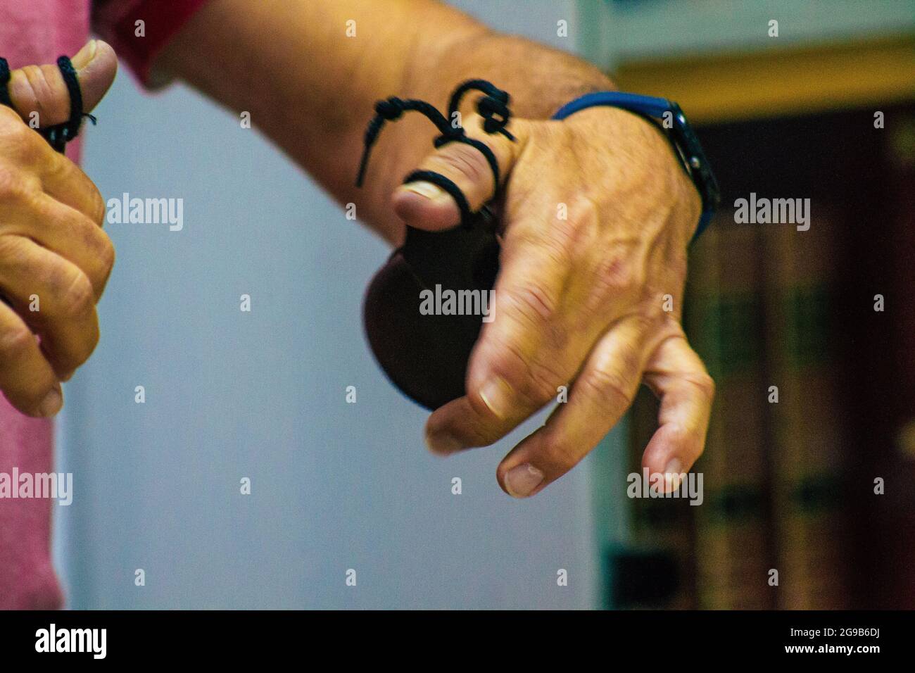 Seville Spain July 23, 2021 Closeup of the hands of players