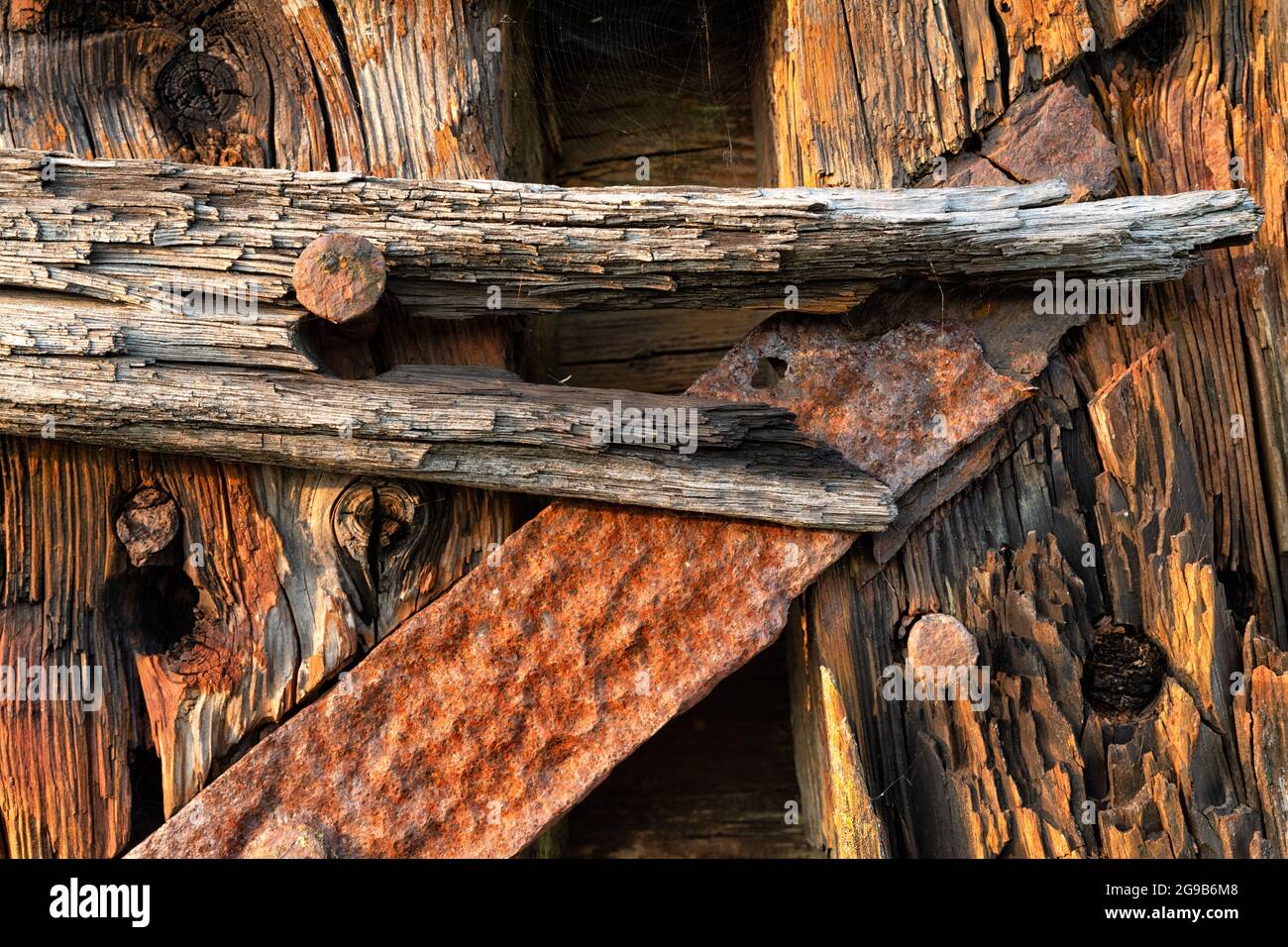 Decaying Wood and Metal Stock Photo Alamy