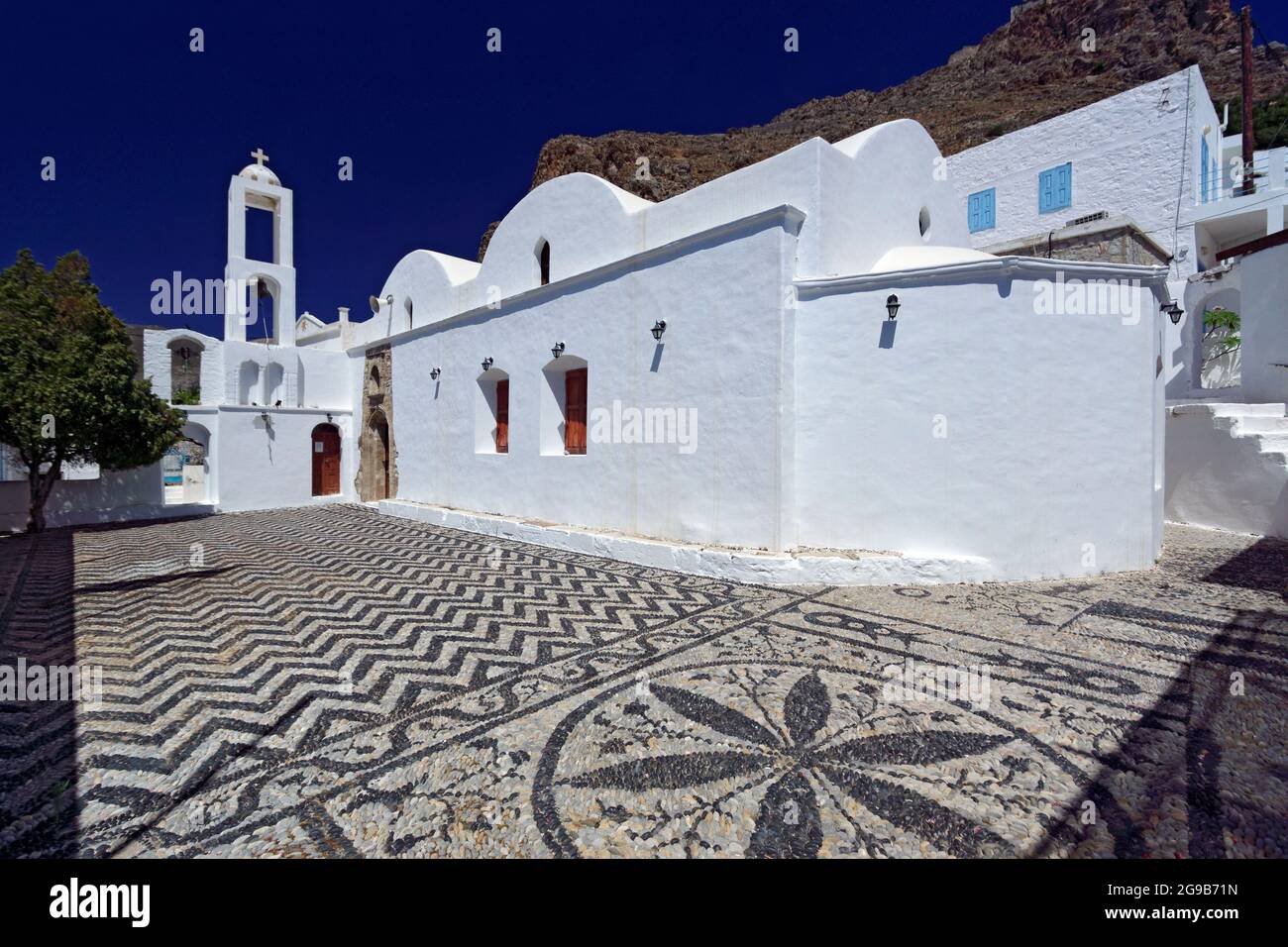 Aghia Triada Church, Megalo Horio, Tilos, Dodecanese islands, Southern Aegean, Greece. Stock Photo