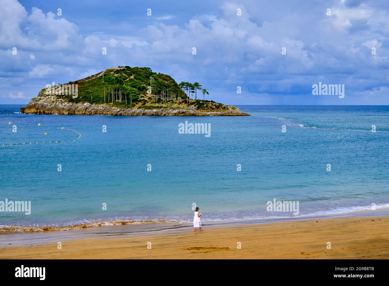 Spain, Basque Country, Biscay, Lea-Artibai, Lekeitio, San Nikolas island Stock Photo