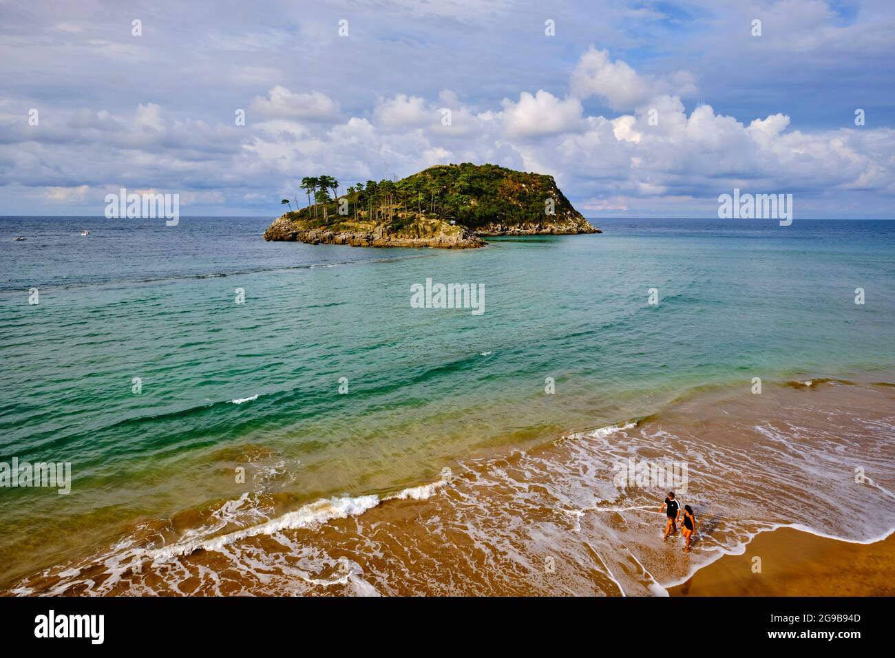 Spain, Basque Country, Biscay, Lea-Artibai, Lekeitio, San Nikolas island Stock Photo