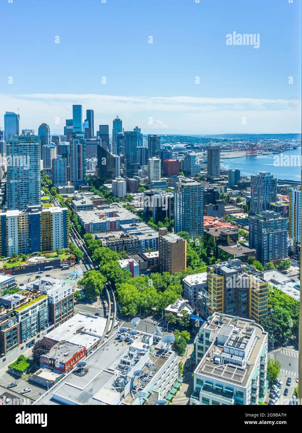 A view from above of buildings in Seattle, Washington Stock Photo - Alamy