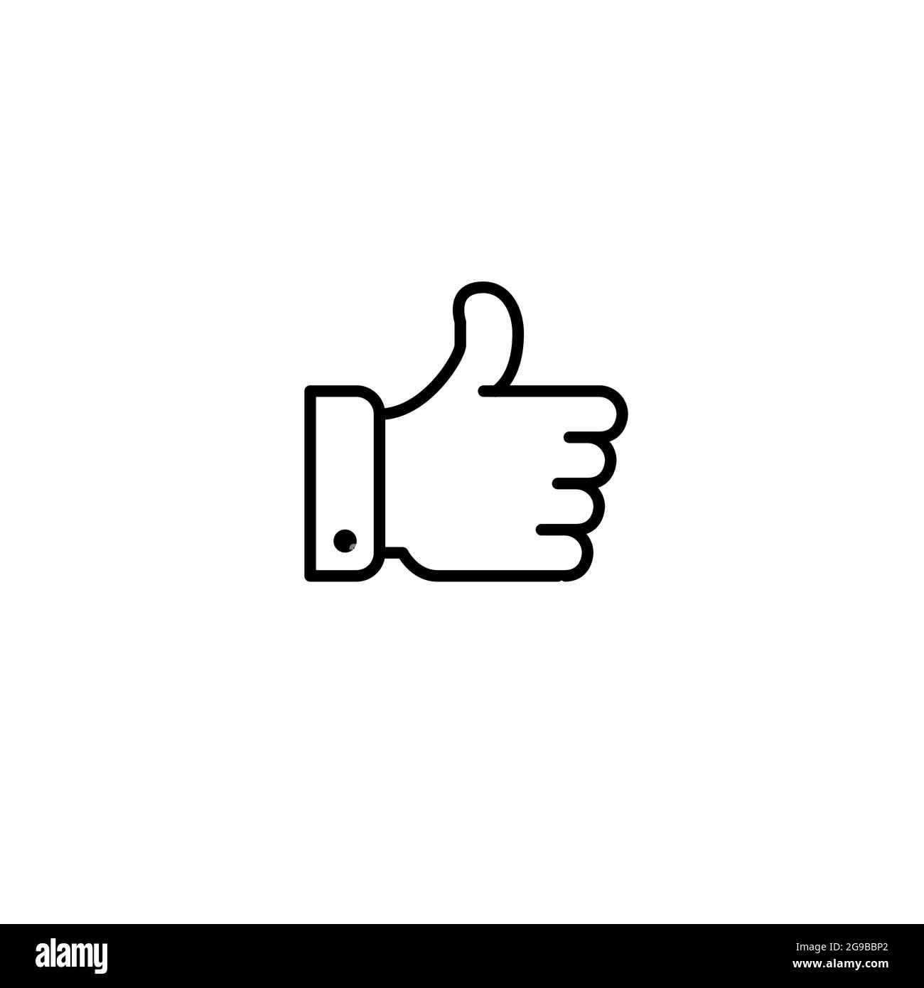 Thumbs up social media like icon. Pixel perfect, editable stroke Stock Vector