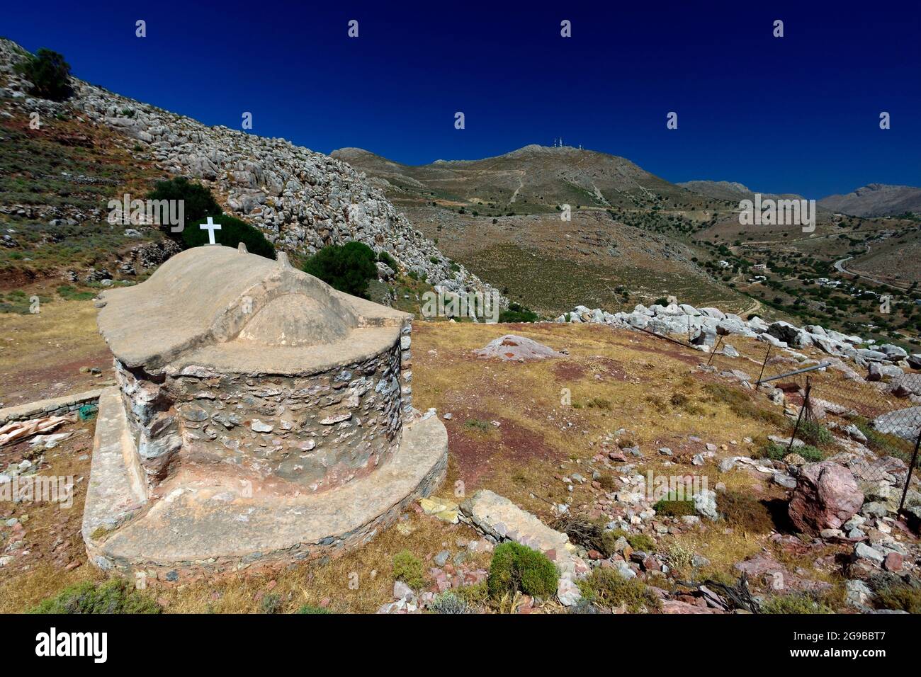 Aghia Anna church, livadia, Tilos, Dodecanese islands, Southern Aegean, Greece. Stock Photo