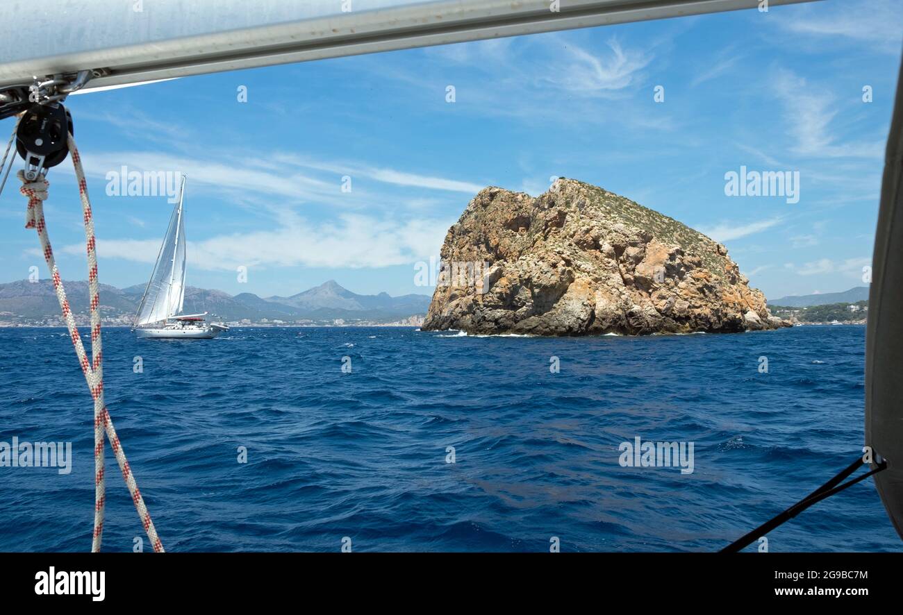 Sailing in Mallorca, Mallorca, Balearic Islands Stock Photo