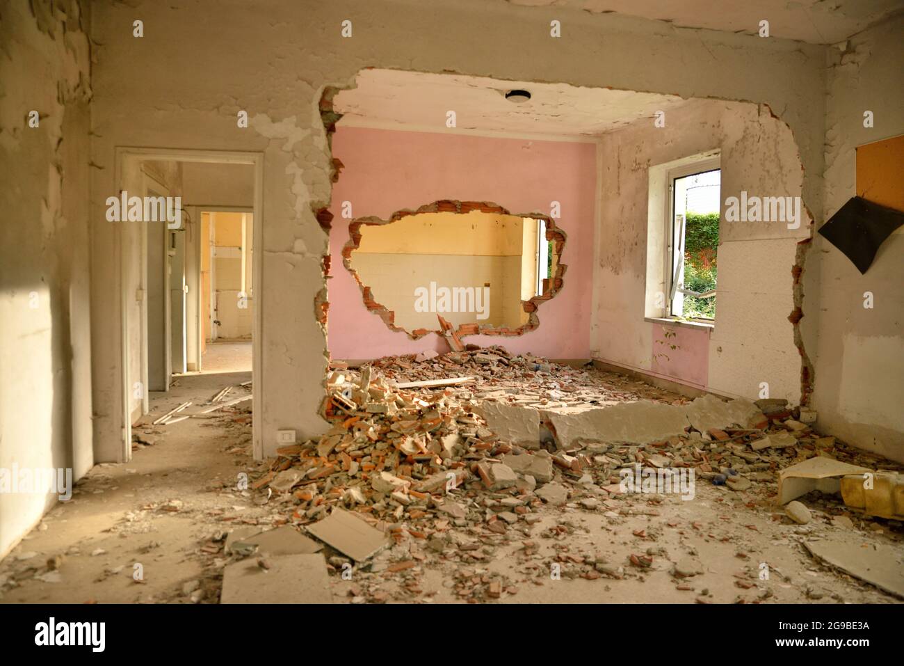 Abandoned house creepy interior Stock Photo
