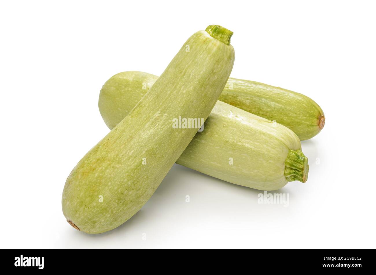 zucchini on white background with soft shadow Stock Photo