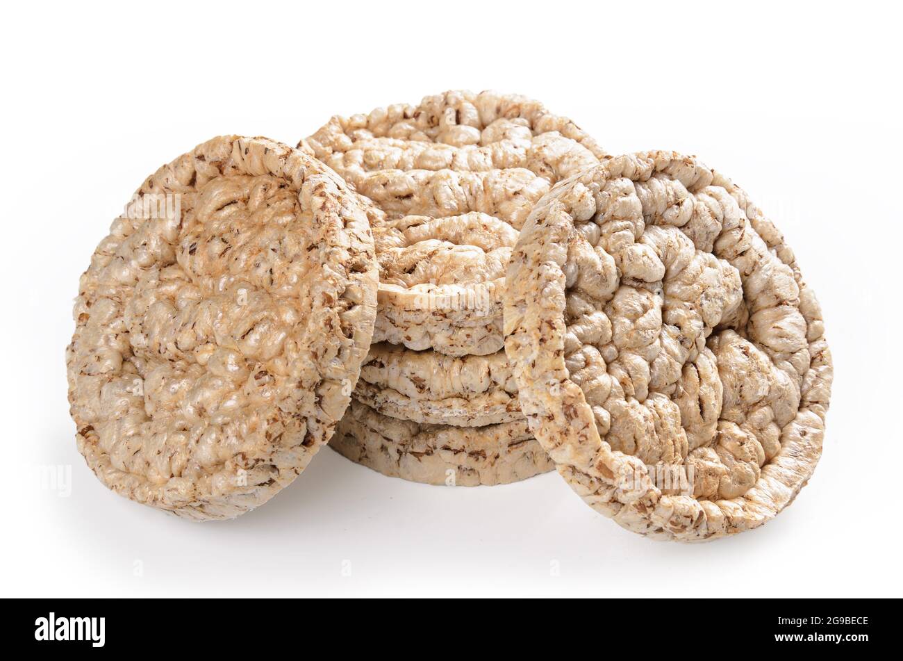 cereals crispbread on white background with soft shadow Stock Photo