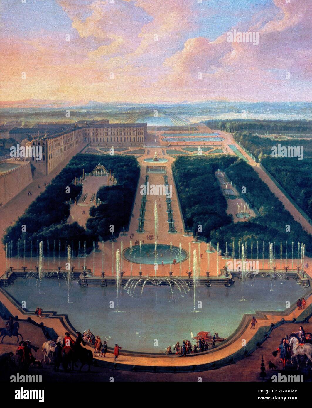 VERSALLES: PARQUE Y ESTANQUE DE NEPTUNO EN 1700 -OLEO/LIENZO. Author ...