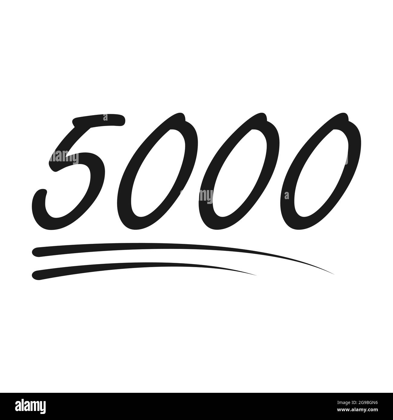 Congratulation number lettering, 5000 celebrate follower icon, web
