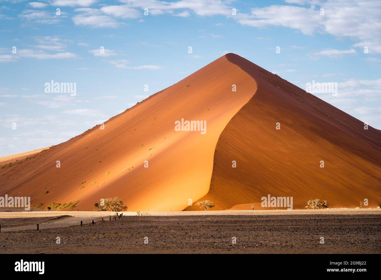 Towering sand dunes around Sossusvlei in the Namib-Naukluft National ...